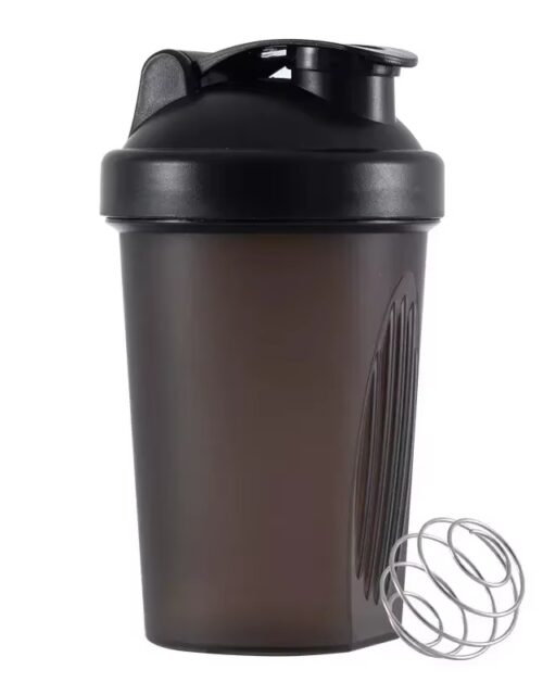 Sport Shaker Bottle 400ML Whey Protein Powder Mixing Bottle Black
