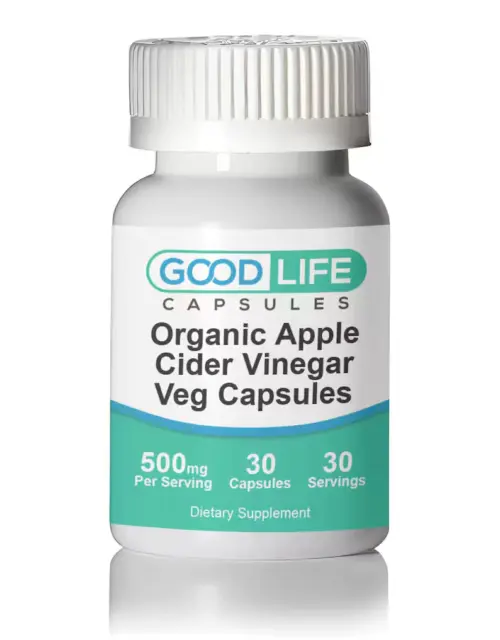Organic Apple Cider Vinegar 500mg Vegan Capsules All Natural Supplement