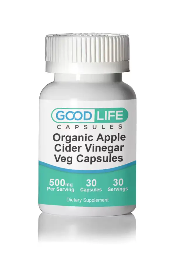Organic Apple Cider Vinegar 500mg Vegan Capsules All Natural Supplement